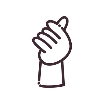 recommend clip art: fist gesture with hand line style icon vector design