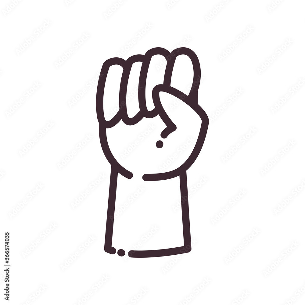 Poster fist gesture with hand line style icon vector design