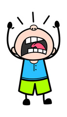 Shouting Teen Boy Cartoon