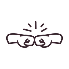 Obraz premium fist gesture with hands line style icon vector design