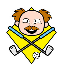 Cartoon Scientist Golf Mascot
