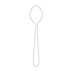 Spoon one line drawing vector illustration