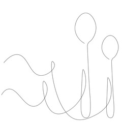 Spoon line drawing vector illustration