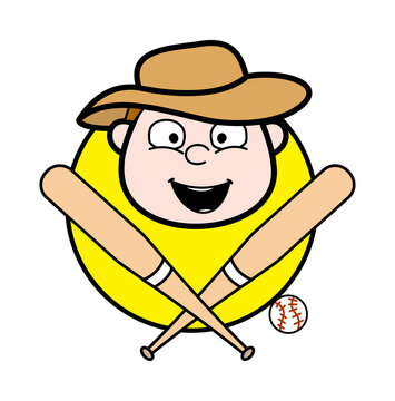 Cartoon Farmer Baseball Mascot