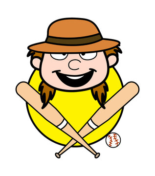 Cartoon Investigator Baseball Mascot