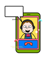 Cartoon Farmer Video Calling on Mobile