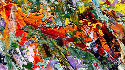 Colorful abstract background wallpaper. Modern motif visual art.  Mixtures of oil paint. Trendy...