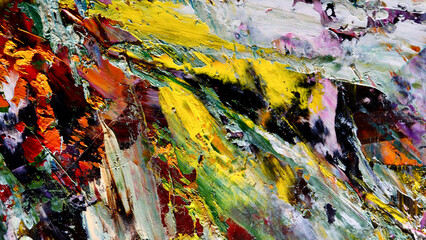Colorful abstract background wallpaper. Modern motif visual art.  Mixtures of oil paint. Trendy...