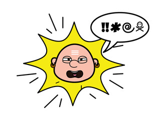 Cartoon South Indian Pandit Shouting and abusing