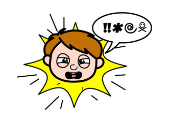 Cartoon Boy Shouting and abusing