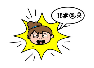 Cartoon Beautician Shouting and abusing