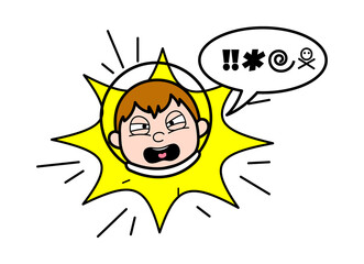 Cartoon Astronaut Shouting and abusing