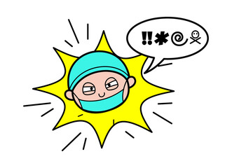 Cartoon Surgeon Shouting and abusing