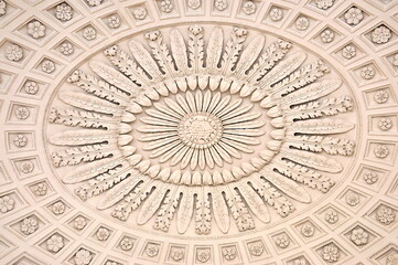 Bas-relief on the ceiling of the building. Catherine park.