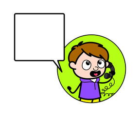 Cartoon Boy Calling on Cell Phone