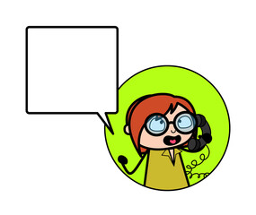Cartoon Teacher Calling on Cell Phone