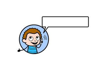 Cartoon Kid on Phone