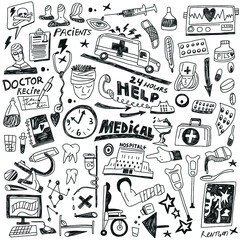 Medicine - doodles set