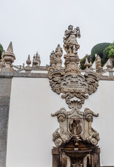 Fototapeta na wymiar Sculptures in Bom Jesus do Monte, Braga, Nord, Portugal.
