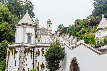 Zigzag shape stairs dedicated to five sences in Bom Jesus do Monte (Good Jesus of the Mount)...