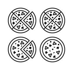 Set of pizza logo. Icon design. Template elements