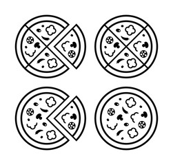 Set of pizza logo. Icon design. Template elements