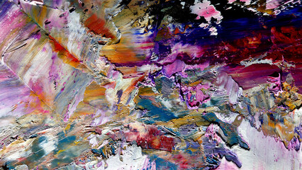 Colorful abstract background wallpaper. Modern motif visual art.  Mixtures of oil paint. Trendy...
