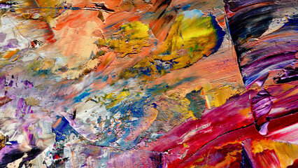 Colorful abstract background wallpaper. Modern motif visual art.  Mixtures of oil paint. Trendy...