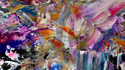 Colorful abstract background wallpaper. Modern motif visual art.  Mixtures of oil paint. Trendy...