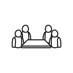 Avatars at table line style icon vector design