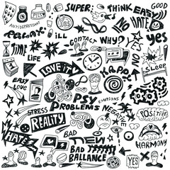 psychology - doodles set