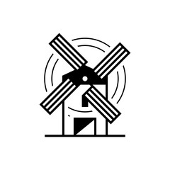 Windmill logo. Icon design. Template elements