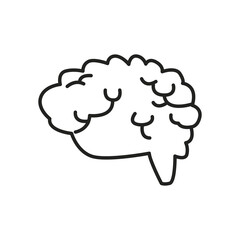 Human brain line style icon vector design