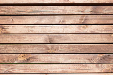 Natural wood board texture for background. Horizontal boards. Texture of natural old wood with knots and cracks.