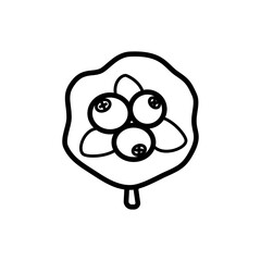 Blueberries bush line icon isolated on white background