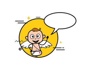 Cartoon Angel with Chat Bubble