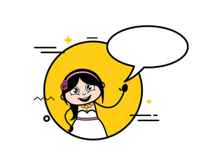 Cartoon Bride with Chat Bubble