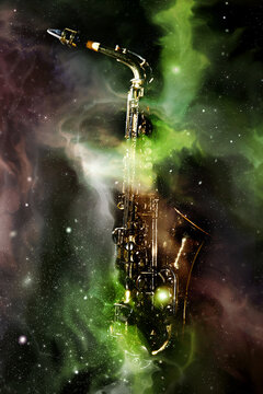 Abstract Jazz Saxaphone