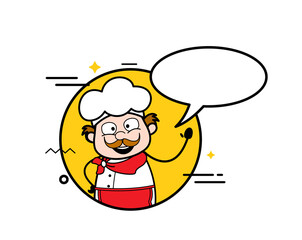 Cartoon Businessman with Chat Bubble