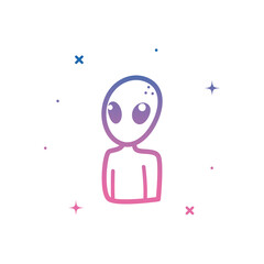 alien gradient style icon vector design