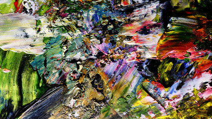 Colorful abstract background wallpaper. Modern motif visual art.  Mixtures of oil paint. Trendy...