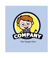 Cartoon Boy as Company Logo