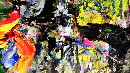 Colorful abstract background wallpaper. Modern motif visual art.  Mixtures of oil paint. Trendy...
