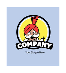 Cartoon Haryanvi Old Man as Company Logo