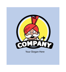 Cartoon Haryanvi Old Man as Company Logo