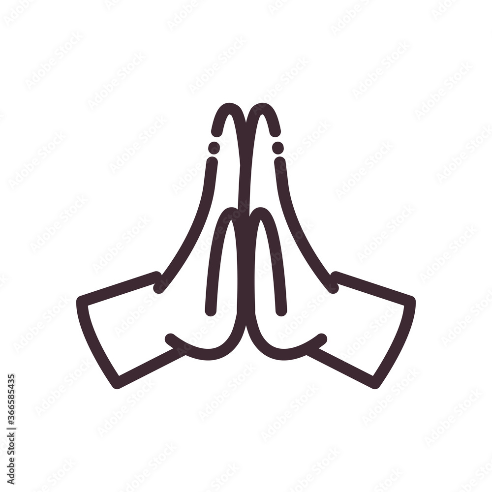 Poster gesture with hand line style icon vector design