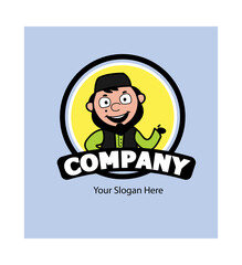 Cartoon Muslim Man as Company Logo
