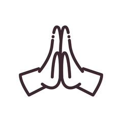 gesture with hand line style icon vector design