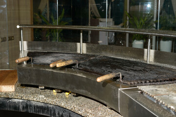 Barbecue grill in the restaurant in the kitchen in the Steakhouse. Cookout concept