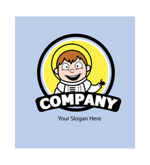 Cartoon Astronaut as Company Logo
